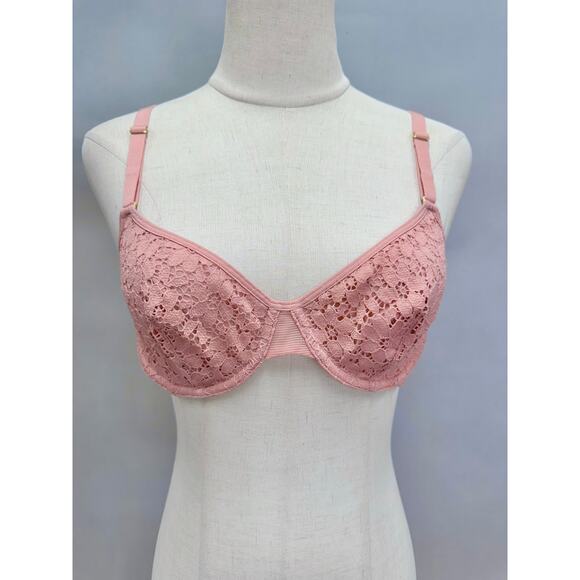 LIVELY Lace T-Shirt Bra underwire pink lace Unlined size 36B - Picture 1 of 16